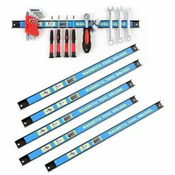 WILTEC Kit Barres Porte-outils 6x46cm Barres Magnétiques Acier Rangement Accessoires Atelier Montage Mural -Wiltec Boutique 54588442 2