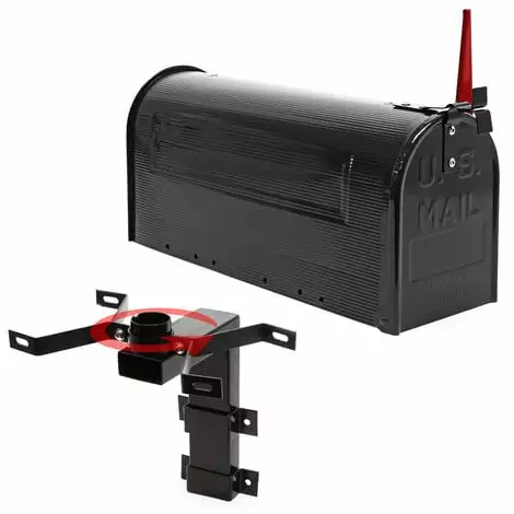 WILTEC Boite Aux Lettres US Mailbox Design Américain Noir Avec Un Support Mural Correspondant 5 WILTEC Boite Aux Lettres US Mailbox Design Américain Noir Avec Un Support Mural Correspondant – Image 3