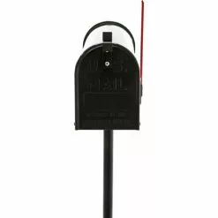 WILTEC Boite Aux Lettres US Mailbox Design Américain Noir Avec Pied De Support Correspondant -Wiltec Boutique 5553383 2