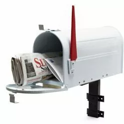 WILTEC Boite Aux Lettres US Mailbox Design Américain Blanc Avec Un Support Mural Correspondant