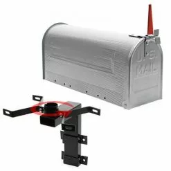 WILTEC Boite Aux Lettres US Mailbox Design Américain Argent-gris Avec Un Support Mural Correspondant -Wiltec Boutique 5553390 3