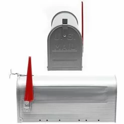 WILTEC Boite Aux Lettres US Mailbox Design Américain Argent-gris Avec Un Support Mural Correspondant -Wiltec Boutique 5553390 4
