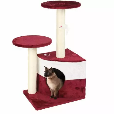 WILTEC Arbre à Chat Rouge 71cm Arbre D’escalade Arbre De Grattage Jeu Chats 3 WILTEC Arbre à Chat Rouge 71cm Arbre D’escalade Arbre De Grattage Jeu Chats
