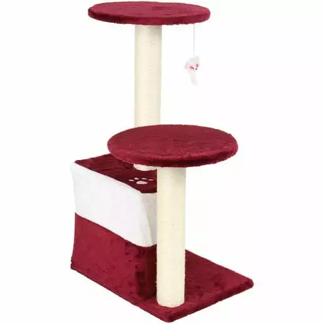 WILTEC Arbre à Chat Rouge 71cm Arbre D’escalade Arbre De Grattage Jeu Chats 5 WILTEC Arbre à Chat Rouge 71cm Arbre D’escalade Arbre De Grattage Jeu Chats – Image 3