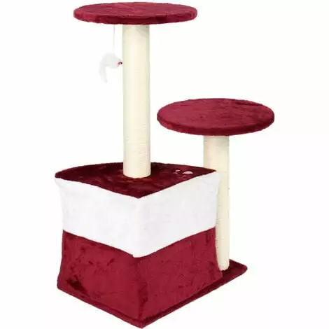 WILTEC Arbre à Chat Rouge 71cm Arbre D’escalade Arbre De Grattage Jeu Chats 6 WILTEC Arbre à Chat Rouge 71cm Arbre D’escalade Arbre De Grattage Jeu Chats – Image 4