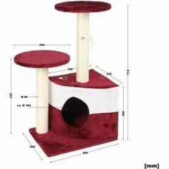WILTEC Arbre à Chat Rouge 71cm Arbre D’escalade Arbre De Grattage Jeu Chats 11 WILTEC Arbre à Chat Rouge 71cm Arbre D’escalade Arbre De Grattage Jeu Chats -Wiltec Boutique 56477748 5