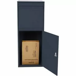 WILTEC Boite Murale à Colis Lettres Verrouillable 41x38,5x72cm Grise Usage Domestique Courrier Paquet -Wiltec Boutique 56802222 2