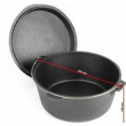 WILTEC Dutch Oven Marmite 12L Dessous-plat Lève-couvercle Fait-tout Fonte Pot Cuisson Feu Camp Camping -Wiltec Boutique 56990304 5