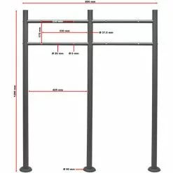 WILTEC Pied De Support Double Boite Aux Lettres Anthracite Piquet De Mailbox -Wiltec Boutique 5723790 3
