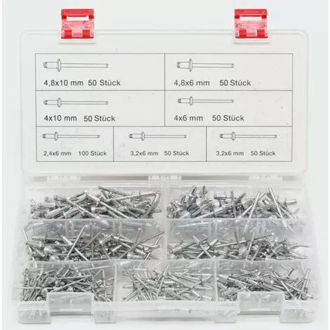 WILTEC Coffret De 400 Rivets Pop Alu Assortis De 2.4 à 4.8 Mm 4 WILTEC Coffret De 400 Rivets Pop Alu Assortis De 2.4 à 4.8 Mm – Image 2