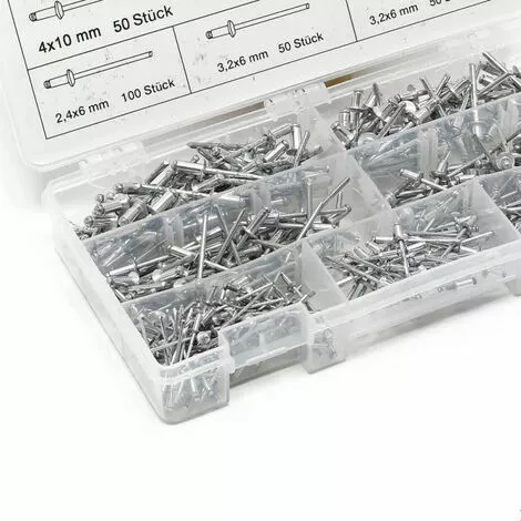 WILTEC Coffret De 400 Rivets Pop Alu Assortis De 2.4 à 4.8 Mm 5 WILTEC Coffret De 400 Rivets Pop Alu Assortis De 2.4 à 4.8 Mm – Image 3