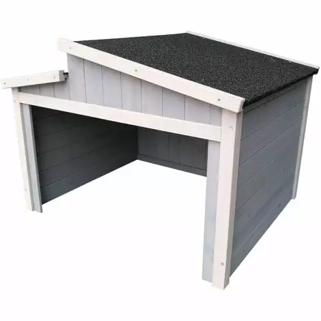 WILTEC Garage Pour Robot-tondeuse Toit Gradin Bois Massif Abri Carport Gris 60,5x73x66,5cm 3 WILTEC Garage Pour Robot-tondeuse Toit Gradin Bois Massif Abri Carport Gris 60,5x73x66,5cm