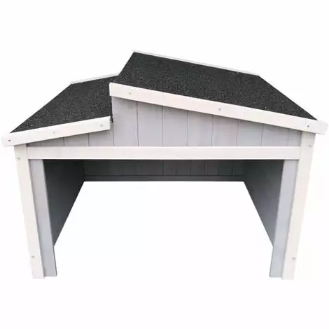 WILTEC Garage Pour Robot-tondeuse Toit Gradin Bois Massif Abri Carport Gris 60,5x73x66,5cm 4 WILTEC Garage Pour Robot-tondeuse Toit Gradin Bois Massif Abri Carport Gris 60,5x73x66,5cm – Image 2