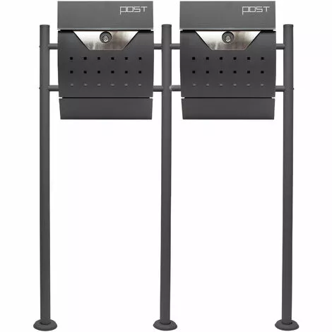 WILTEC Boite Lettres Kit Mural V5 Anthracite Revêtue Poudre Simple Verrouillable Courrier Mailbox 4 WILTEC Boite Lettres Kit Mural V5 Anthracite Revêtue Poudre Simple Verrouillable Courrier Mailbox – Image 2