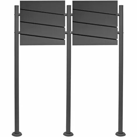 WILTEC Boite Lettres Kit Mural V16 Anthracite Revêtue Poudre Double Verrouillable Courrier Mailbox 4 WILTEC Boite Lettres Kit Mural V16 Anthracite Revêtue Poudre Double Verrouillable Courrier Mailbox – Image 2