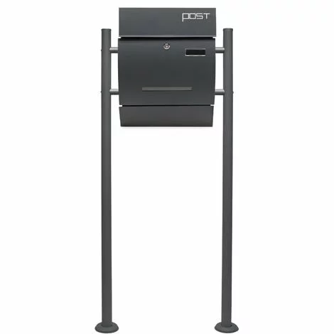 WILTEC Boite Lettres Kit Mural V4 Anthracite Revêtue Poudre Simple Verrouillable Courrier Mailbox 3 WILTEC Boite Lettres Kit Mural V4 Anthracite Revêtue Poudre Simple Verrouillable Courrier Mailbox