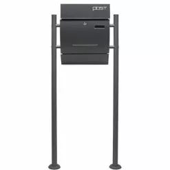 WILTEC Boite Lettres Kit Mural V4 Anthracite Revêtue Poudre Simple Verrouillable Courrier Mailbox 8 WILTEC Boite Lettres Kit Mural V4 Anthracite Revêtue Poudre Simple Verrouillable Courrier Mailbox -Wiltec Boutique 6511887 2