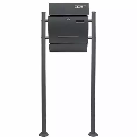 WILTEC Boite Lettres Kit Mural V4 Anthracite Revêtue Poudre Simple Verrouillable Courrier Mailbox 4 WILTEC Boite Lettres Kit Mural V4 Anthracite Revêtue Poudre Simple Verrouillable Courrier Mailbox – Image 2