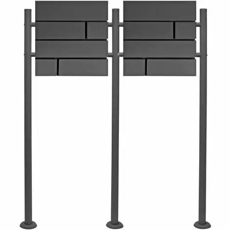 WILTEC Boite Lettres Kit Mural V15 Anthracite Revêtue Poudre Double Verrouillable Courrier Mailbox 3 WILTEC Boite Lettres Kit Mural V15 Anthracite Revêtue Poudre Double Verrouillable Courrier Mailbox