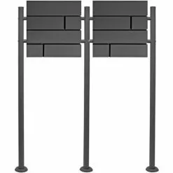 WILTEC Boite Lettres Kit Mural V15 Anthracite Revêtue Poudre Double Verrouillable Courrier Mailbox 8 WILTEC Boite Lettres Kit Mural V15 Anthracite Revêtue Poudre Double Verrouillable Courrier Mailbox -Wiltec Boutique 6511896 2