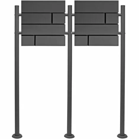 WILTEC Boite Lettres Kit Mural V15 Anthracite Revêtue Poudre Double Verrouillable Courrier Mailbox 4 WILTEC Boite Lettres Kit Mural V15 Anthracite Revêtue Poudre Double Verrouillable Courrier Mailbox – Image 2