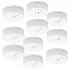 WILTEC 10 Detecteurs De Fumee Alarme Avertisseur Anti Incendie Pile 9v Certifie En 1460