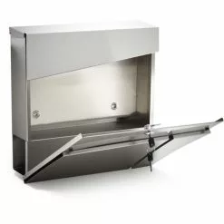 WILTEC Boite Lettres Moderne Design V23 Acier Inoxydable Compartiment Journaux Fixation Murale Poste 9 WILTEC Boite Lettres Moderne Design V23 Acier Inoxydable Compartiment Journaux Fixation Murale Poste -Wiltec Boutique 7743097 3