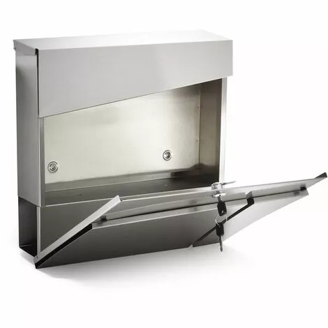 WILTEC Boite Lettres Moderne Design V23 Acier Inoxydable Compartiment Journaux Fixation Murale Poste 5 WILTEC Boite Lettres Moderne Design V23 Acier Inoxydable Compartiment Journaux Fixation Murale Poste – Image 3