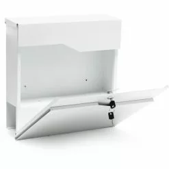 WILTEC Boite Lettre V20 Blanche Murale Revêtue Poudre Porte Journal Range Revues -Wiltec Boutique 7743123 3
