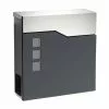 WILTEC Boite Lettre Moderne Design V20 Anthracite Fixation Murale Revêtue Poudre Porte Journal Poste Inox -Wiltec Boutique 7743148 1