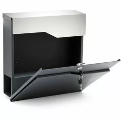 WILTEC Boite Lettre Moderne Design V20 Anthracite Fixation Murale Revêtue Poudre Porte Journal Poste Inox -Wiltec Boutique 7743148 3