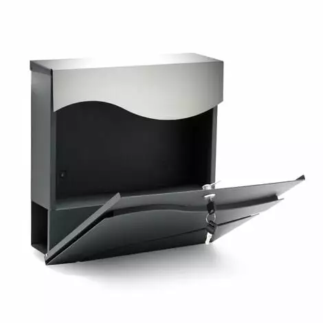 WILTEC Boite Lettres Design V28 Anthracite Compartiment Journaux Fixation Murale Revêtue Poudre Inox 5 WILTEC Boite Lettres Design V28 Anthracite Compartiment Journaux Fixation Murale Revêtue Poudre Inox – Image 3