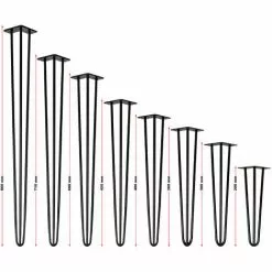 WILTEC Pieds De Table épingle à Cheveux Support De Table Set 4 Pcs. Hairpin Legs Pieds Noir (brillant) 36cm -Wiltec Boutique 7968288 2