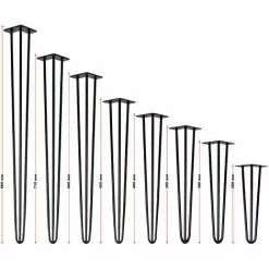 WILTEC Pieds De Table Support De Table Set 4 Pcs. Hairpin Legs Pieds De Table épingle à Cheveux Noir 71cm -Wiltec Boutique 7968307 2