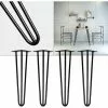 WILTEC Pieds De Table Support De Table Set 4 Pcs. Hairpin Legs Pieds De Table épingle à Cheveux Noir 30cm -Wiltec Boutique 7968311 1
