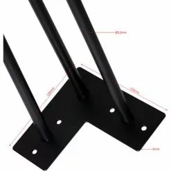 WILTEC Pieds De Table Support De Table Set 4 Pcs. Hairpin Legs Pieds De Table épingle à Cheveux Noir 30cm -Wiltec Boutique 7968311 3