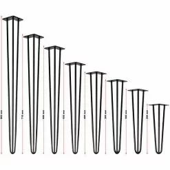 WILTEC Pieds De Table Support De Table 4 Pcs. Hairpin Legs Pieds De Table épingle à Cheveux Noir (mat) 45cm -Wiltec Boutique 7968335 2