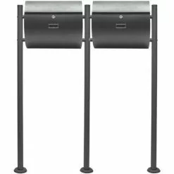 WILTEC Boite Lettres Kit Mural V17 Anthracite Revêtue Poudre Double Verrouillable Courrier Mailbox 8 WILTEC Boite Lettres Kit Mural V17 Anthracite Revêtue Poudre Double Verrouillable Courrier Mailbox -Wiltec Boutique 7968346 2