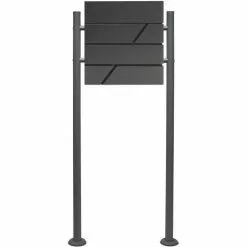 WILTEC Boite Lettres Kit Mural V14 Anthracite Revêtue Poudre Simple Verrouillable Courrier Mailbox