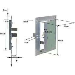 WILTEC Trappe Visite Cadres Aluminium 30x60cm 12,5mm Plaque En Plâtre Panneau D’accès Alu Maintenance -Wiltec Boutique 7973895 4