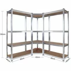 WILTEC Rayonnage D‘atelier Charge Lourde Etagères Enfichables De Coin Kit Etagères De Cave Stockage Outil -Wiltec Boutique 8020509 3