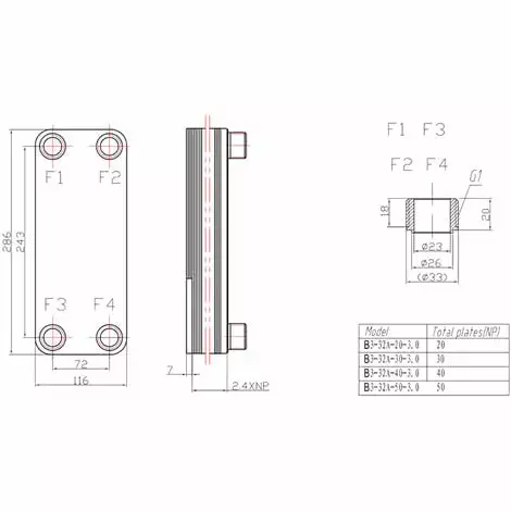 WILTEC Hrale Échangeur De Chaleur Thermique Inox 50 Plaques Max. 285 KW Eau Solaire 7 WILTEC Hrale Échangeur De Chaleur Thermique Inox 50 Plaques Max. 285 KW Eau Solaire – Image 5