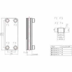 WILTEC Hrale Échangeur De Chaleur Thermique Inox 40 Plaques Max. 230 KW Eau Solaire -Wiltec Boutique 808202 5