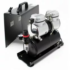 WILTEC Compresseur Aérographe AS196A Bicylindre Avec Réservoir -Wiltec Boutique 808607 3