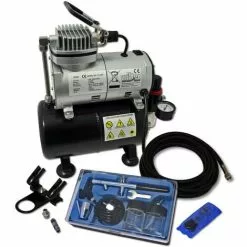 WILTEC Kit Compresseur Airbrush AS186 Avec Un Pistolet Pour Débutants