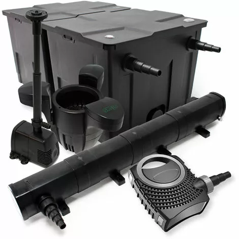WILTEC Kit De Filtration Bassin Bio Filtre 60000l Stérilisateur UVC 72W 80W Pompe éco Fontaine 3 WILTEC Kit De Filtration Bassin Bio Filtre 60000l Stérilisateur UVC 72W 80W Pompe éco Fontaine