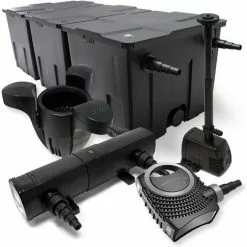 WILTEC Kit De Filtration Bassin 90000l Stérilisateur UVC 18W 80W Pompe éco Fontaine Ecumeur