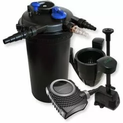 WILTEC Kit De Filtration Bassin à Pression 30000l Stérilisateur 70W Pompe éco Fontaine Ecumeur