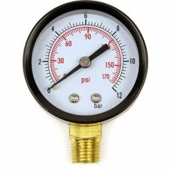 WILTEC 50mm Manomètre Pression Pour Réservoir Pump Radial 12.9mm 0-12 Bar -Wiltec Boutique 809418 3