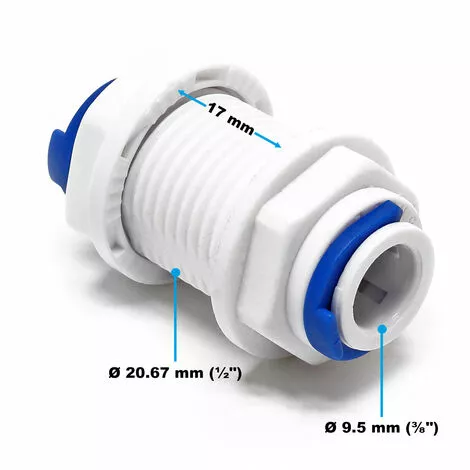 WILTEC Naturewater 2 X 3/8Pouces 9.5mm 21mm Filetage Jaco Connecteur De Tuyau Osmose Inverse Robinet à Eau 4 WILTEC Naturewater 2 X 3/8Pouces 9.5mm 21mm Filetage Jaco Connecteur De Tuyau Osmose Inverse Robinet à Eau – Image 2